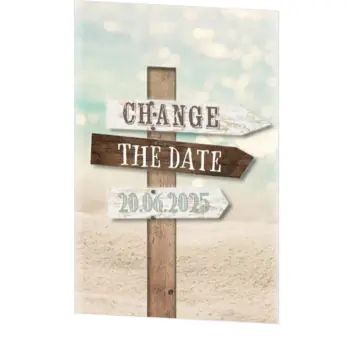 Change the date kaart strand