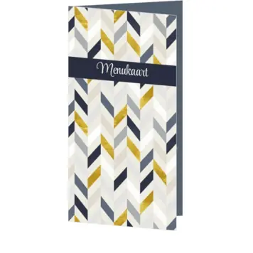 Menukaart blauw met visgraat