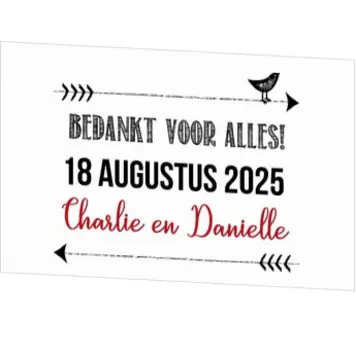 Bedankkaart vogel