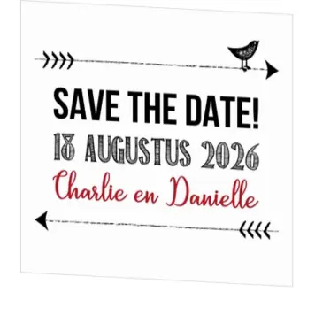 Trouwkaart Save the date - vogeltje