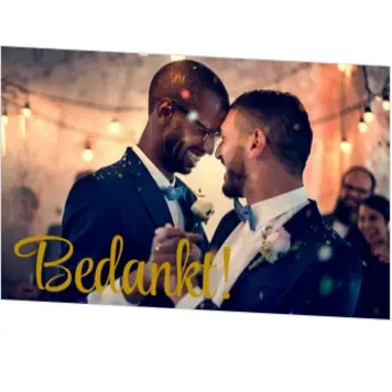 Liggende enkele bedankkaart botanisch met foto