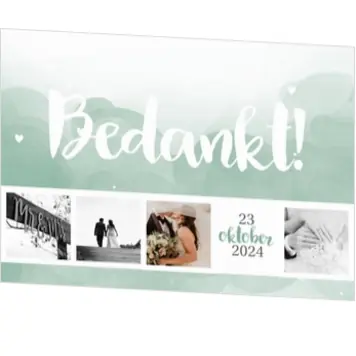 Bedankkaart watercolor groen