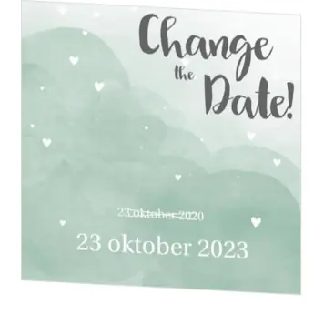 Change the date kaart watercolor groen