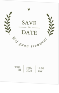 Save the date kaart takjes op structuur papier