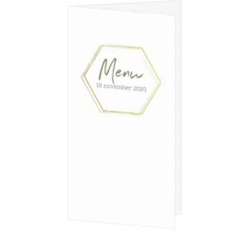 Menukaart - gouden hexagoon