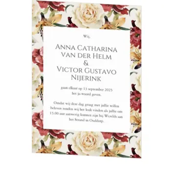 Trouwkaart klassiek boeket