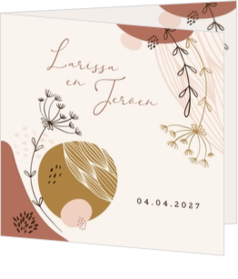 Trouwkaarten met bloemen ontwerp - trouwkaart LCM594