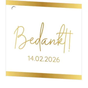 Cadeaukaartje - gouden streep folie
