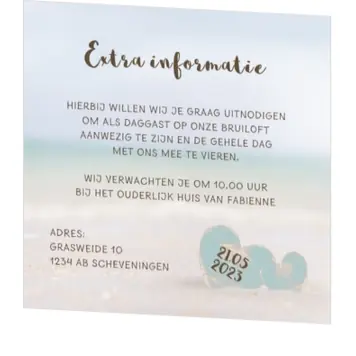 Save the date kaart romantisch strand