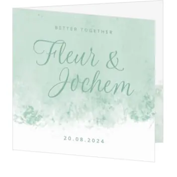 Huwelijkskaart - Romantisch groen