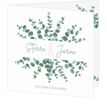 Huwelijkskaart - Eucalyptus takjes