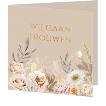 Trouwkaart bloemen