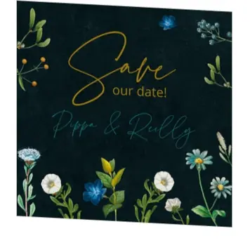 Save the date kaart - veldbloemen