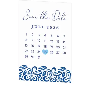Save the date kaart - Delfts Blauw kalender