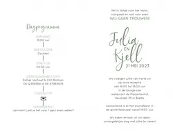 Huwelijkskaart - Trendy groen en goud