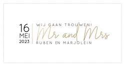 Huwelijkskaart - Mr & Mrs