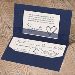 Trouwkaarten met strikjes en linten - trouwkaart 620019