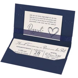 Zeer luxe blauwe kaart met