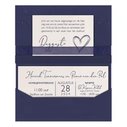 Zeer luxe blauwe kaart met