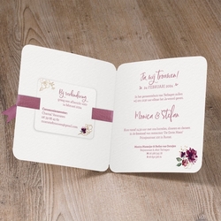 Trouwkaarten paars en roze - trouwkaart 620024