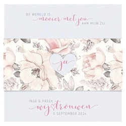 Trouwkaarten met bloemen ontwerp - trouwkaart 620026