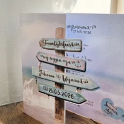 Romantische huwelijkskaart met strandthema