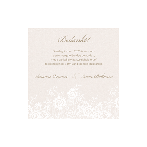Bedankkaartjes voor jullie bruiloft - trouwkaart 725596