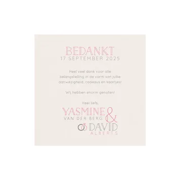 Trouwkaart Bedankkaart Basic ivory