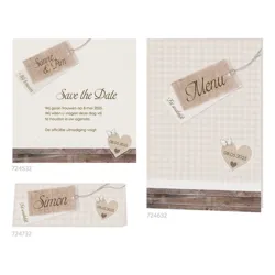 Trouwkaart Steigerhout en jute