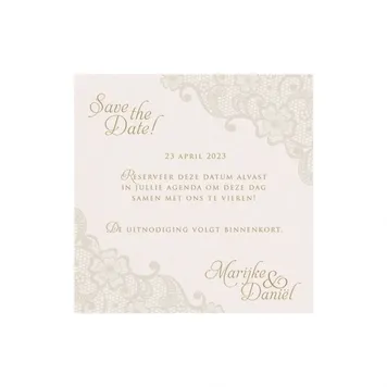 Trouwkaart Save the date Romantisch kant