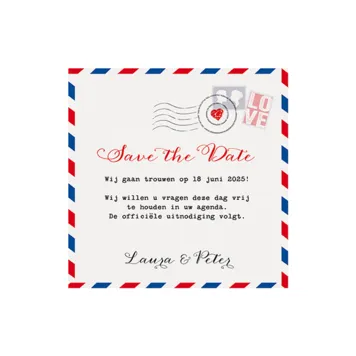 Trouwkaart Save the date Liefdespost