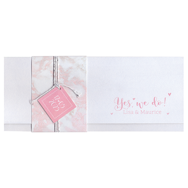 Trouwkaarten paars en roze - trouwkaart 729211