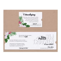 Trouwkaart Tropische Bloemen