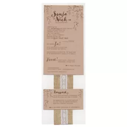 Trouwkaart Jute en kant, heel charmant