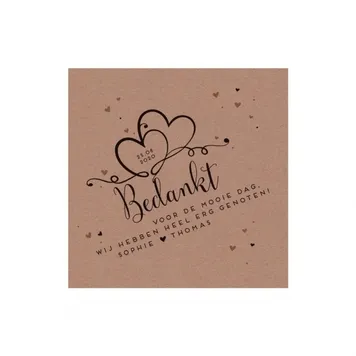 Trouwkaart Bedankkaart past bij trouwkaart - Love Story