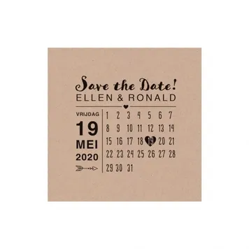 Trouwkaart Save the date past bij trouwkaart - Klassieke fimrol