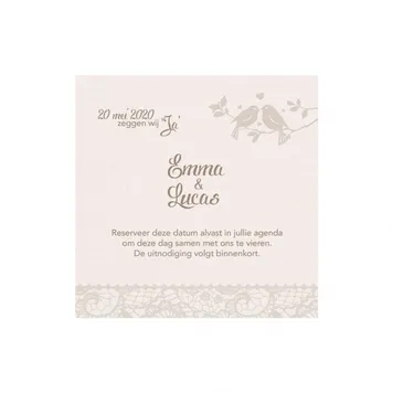 Trouwkaart Save the date - Elegant wedding