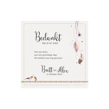 Trouwkaart Bedankkaart - Bohemian Style