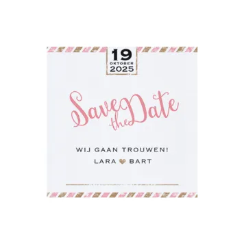 Trouwkaart Save the date past bij trouwkaart - Bruiloft VIP-ticket