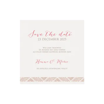 Trouwkaart Save the date past bij trouwkaart - Stijlvolle Clutch