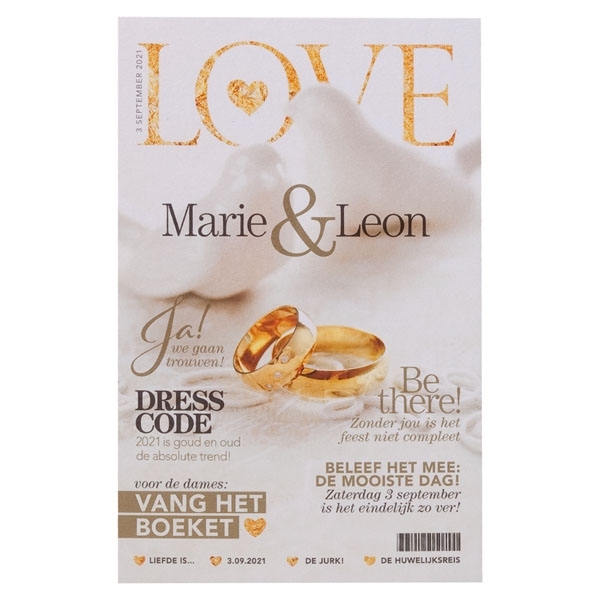 Trouwkaart Love magazine