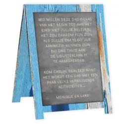 Trouwkaart Krijtbord - blauw