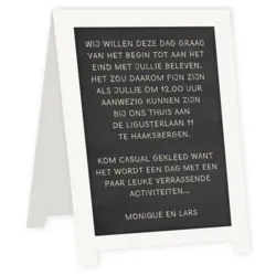 Trouwkaart Krijtbord - wit