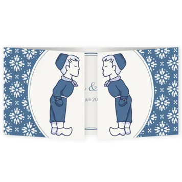 Trouwkaart Boer en Boer Delfts Blauw