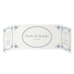 Trouwkaart Boerin en Boerin Delfts Blauw
