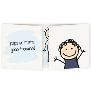 Trouwkaart papa en mama gaan trouwen zoon