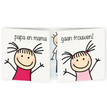 Trouwkaart papa en mama gaan trouwen dochters