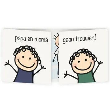 Trouwkaart papa en mama gaan trouwen zoons