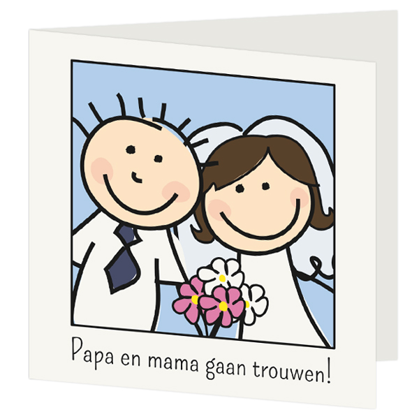 Trouwkaarten met cartoon thema - trouwkaart T071
