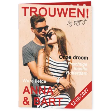 Trouwkaart glossy magazine